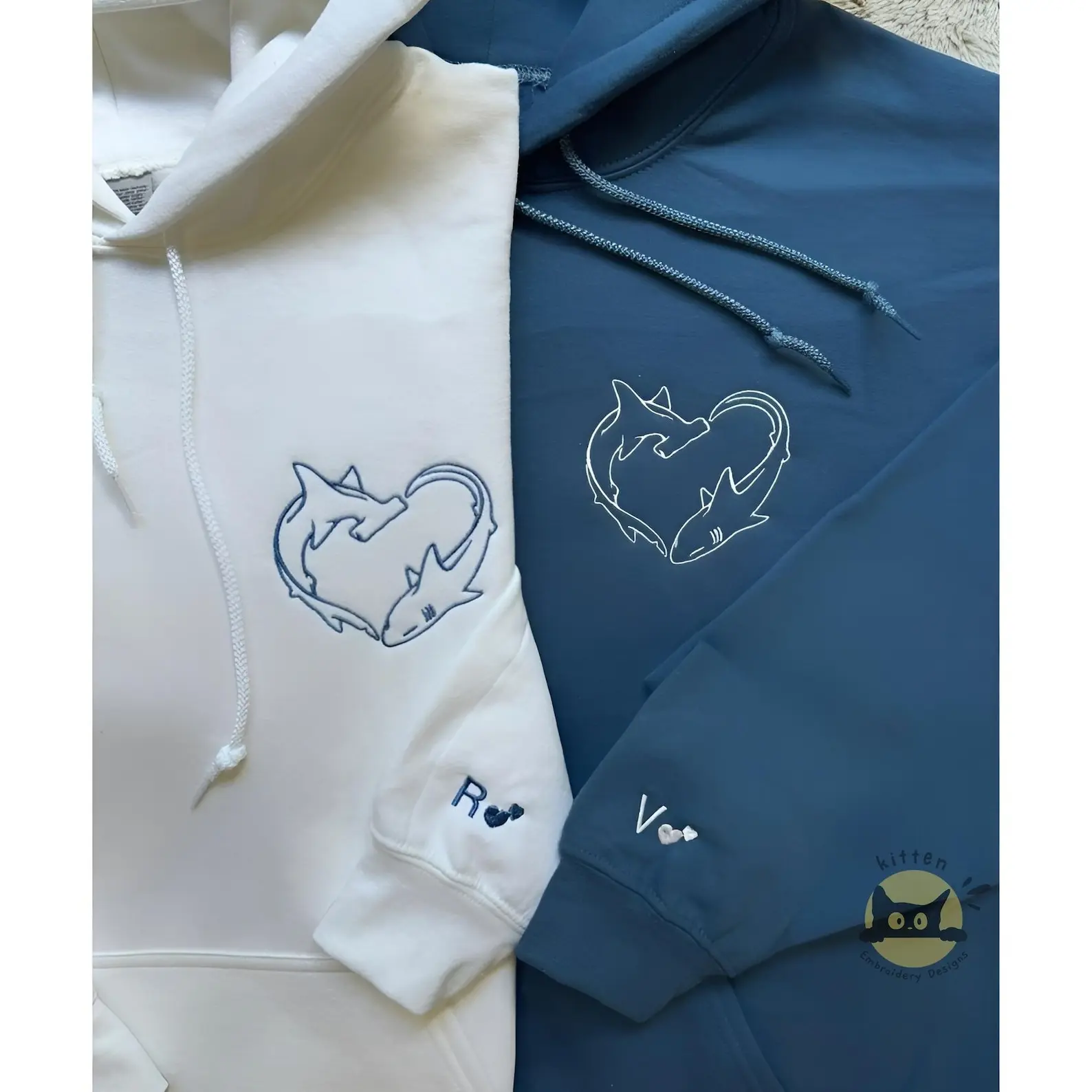 Custom Embroidered Roman Numeral Crewneck, Couples Gifts, Anniversary gift, Matching Couples shirt, Couple Shirt Initial On Sleeve, hoodie