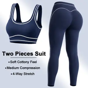 DEEFY Two Pieces Suit Airbrush High-Waist Heart Throb Legging Butt Lifting Yoga Set Women Gym Activewear Workout Fitness Leggings Sportswear Seamless Training Outfit