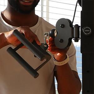 TOUSAINS Foldable Lat Pulldown & Low Row Cable Machine — 330LBS Capacity Foldable LAT Tower for Home Gym, Cable & Row System with Dumbbell Clamps