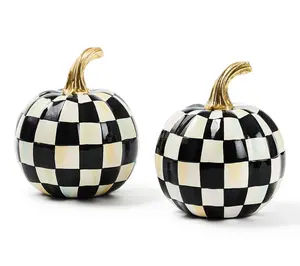 MacKenzie- Childs Set of 2 Mini Pumpkins