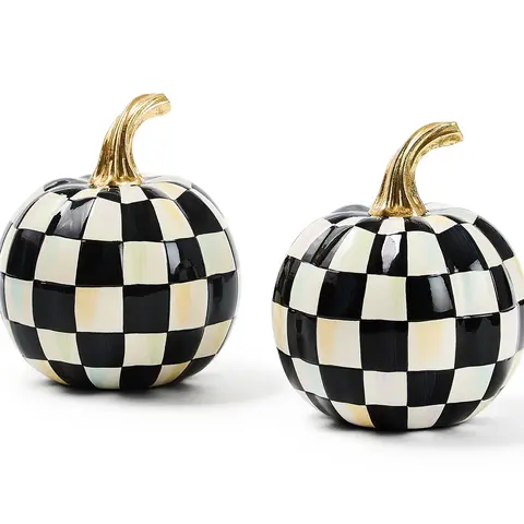 MacKenzie- Childs Set of 2 Mini Pumpkins