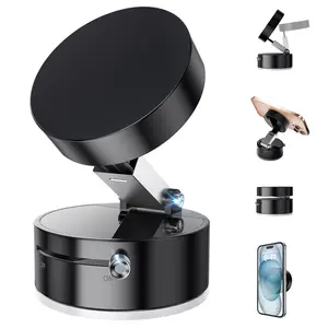 Vacuum Suction Magnetic Phone Holder, Adjustable Vacuum Magnetic Car Phone Mount, Foldable Vacuum Magnetic Cell Phone Holder Stand