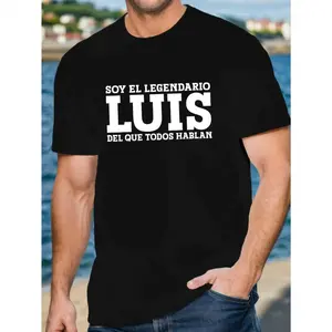 Men's Spanish Legend Luis Short-Sleeve T-Shirt, Classic Menswear Top for Summer, Ideal for Birthday Outfits, Pair with Cargo Sneakers