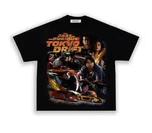 The Fast and the Furious Tokyo Drift Movie Poster Graphic Tee, Fashion Cotton, Full Colors, Full Sizes, For Men, For Women