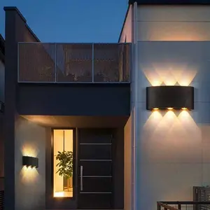 LED Modern Wall Mounted Wash Light, Up-Down Lighting Outdoor Wall Lamp, Ip44 Aluminum Outdoor Wall Light, Matte Fast Install