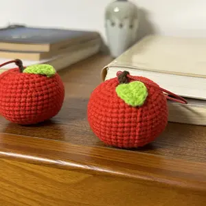 Handmade crochet, A beautiful, compact, interesting, cute and unique Christmas gift - Christmas apples. 2025 Christmas decorations and gifts, warm aesthetics, popular holiday trends, home decoration, must-have for shopping, can hold small items.under $5