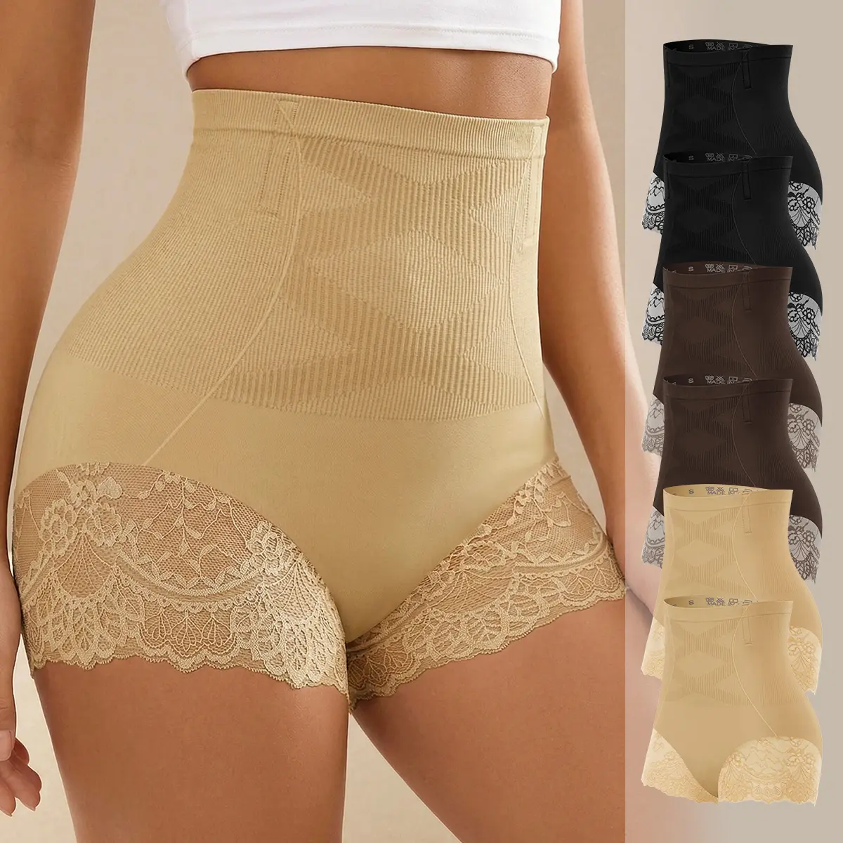 Morelect Women's Plus-Size High-Waisted Basic Lace Panties, 4/6/8-Pack Soft Sheer Breathable Spring Underwear, Seamless No-VPL Lightweight Comfy S-4XL, Mother's Day Gift, Underwear For Women, True-Fit, 6 Pack，Set 1, Lace Trim, Vpl Invisible