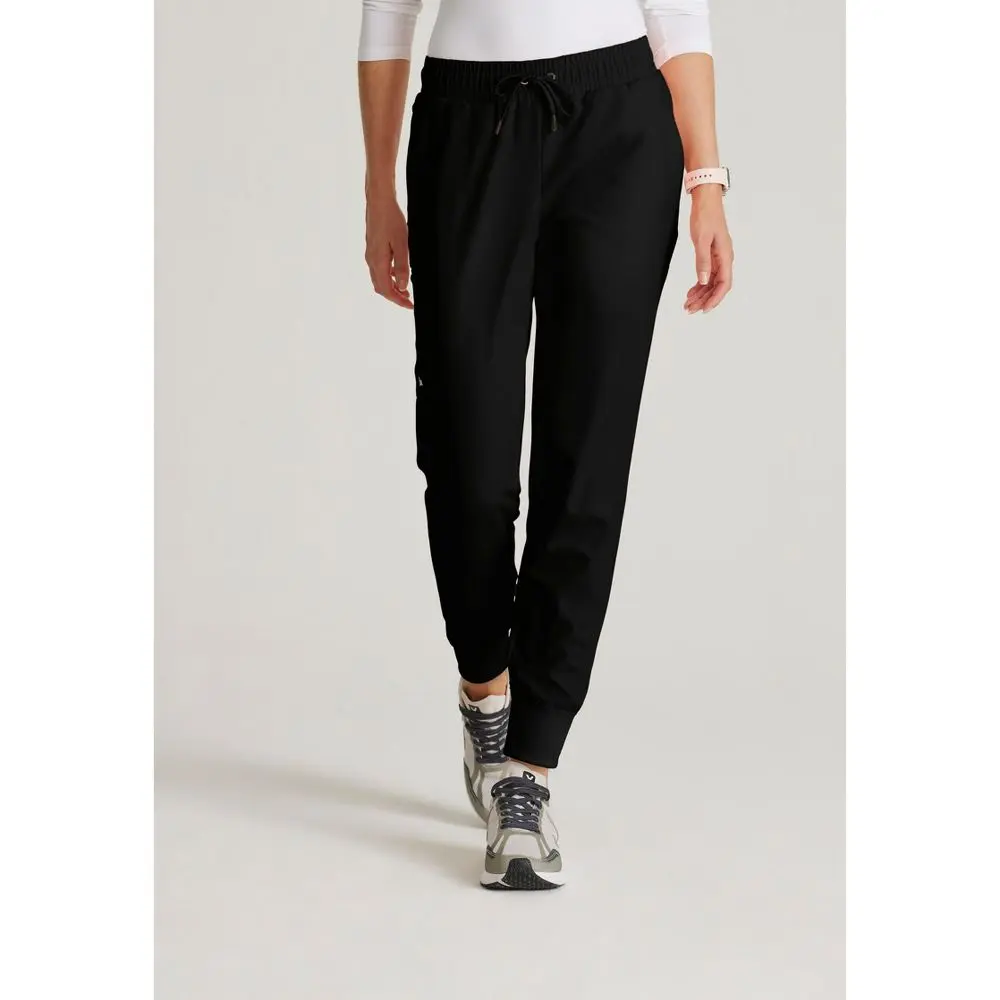 Barco Unify Women's Union 5-Pocket Elastic Waistband Rib Cuff Scrub Jogger X Small Black.