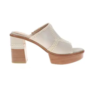 Frye Womens Pipa Crochet Platform Block  Casual Sandals Casual High Heel 3" & Up - Off White