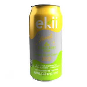 (12 Pack) Ekii Lightly Carbonated Green Apple Drink 10.5 oz Vegan No Preservatives No Sweeteners Refreshing Snack Sip Break Share