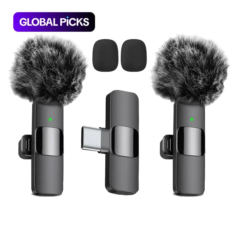 Wireless Lapel Microphone with Noise Reduction, Plug-and-Play Phone Mic for iPhone and Android, Professional Recording Mic for Live Streaming, Shorts Videos, Vlog, Interview, Online Classes, Lavalier Mic, Clip on Mic