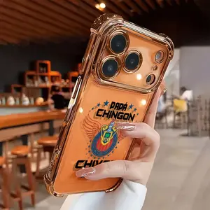 Chivas De Corazón 'Papá Chingon' Aesthetic Design Pattern Casing The new electroplated transparent TPU airbag shock-proof phone case is suitable for iPhone 17 Pro Max (16, 15, 14, 13, 12, 11 Pro Max - simple and fashionable shock-proof soft case protectio
