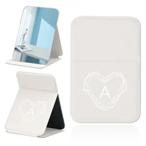 Personalized PU Compact Mirror, Women's Folding Makeup Mirror, Lightweight & Sturdy Design, Ideal for Home & Office Use