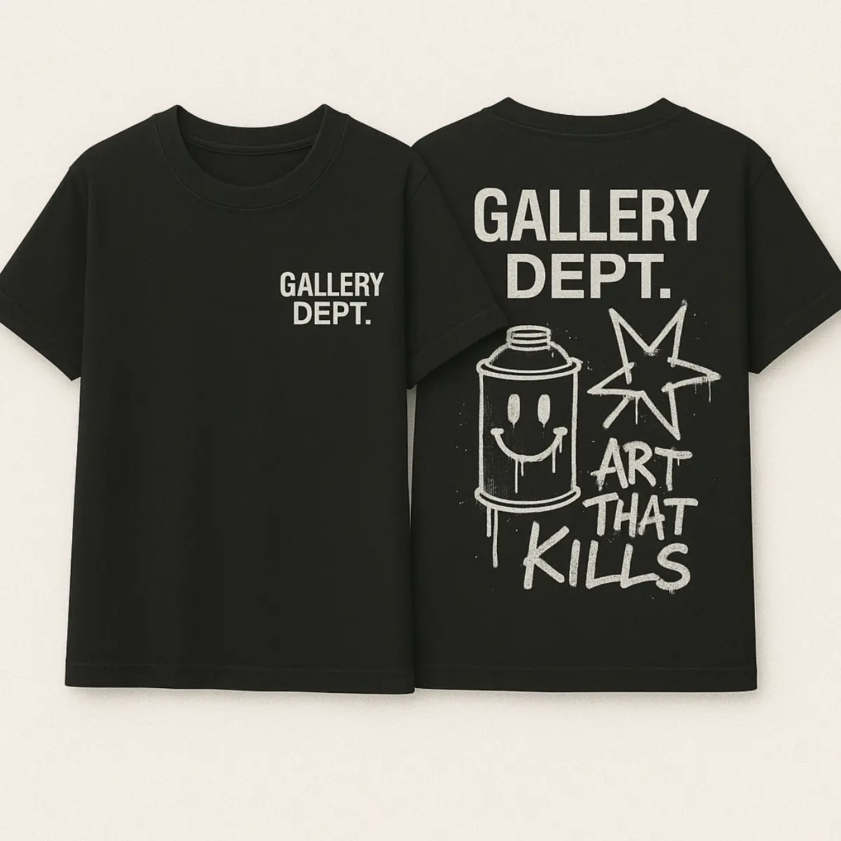 Gallery Dept. Minimalist French Typography Graphic T-Shirt, Vintage Streetwear Cotton Tee, Unisex Casual Short Sleeve Fashion Shirt