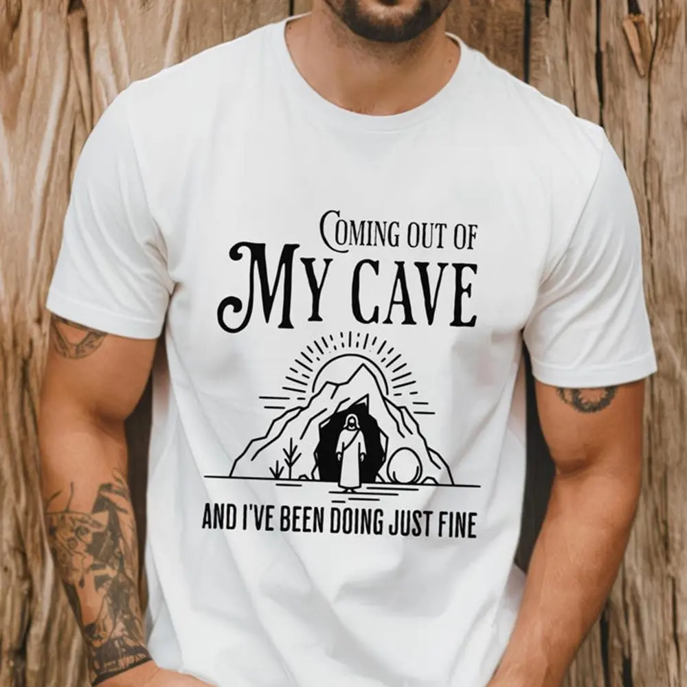 Coming Out of My Cave Jesus Shirt – Funny Easter Meme Tee, He Is Rizzen Christian Lyric Shirt