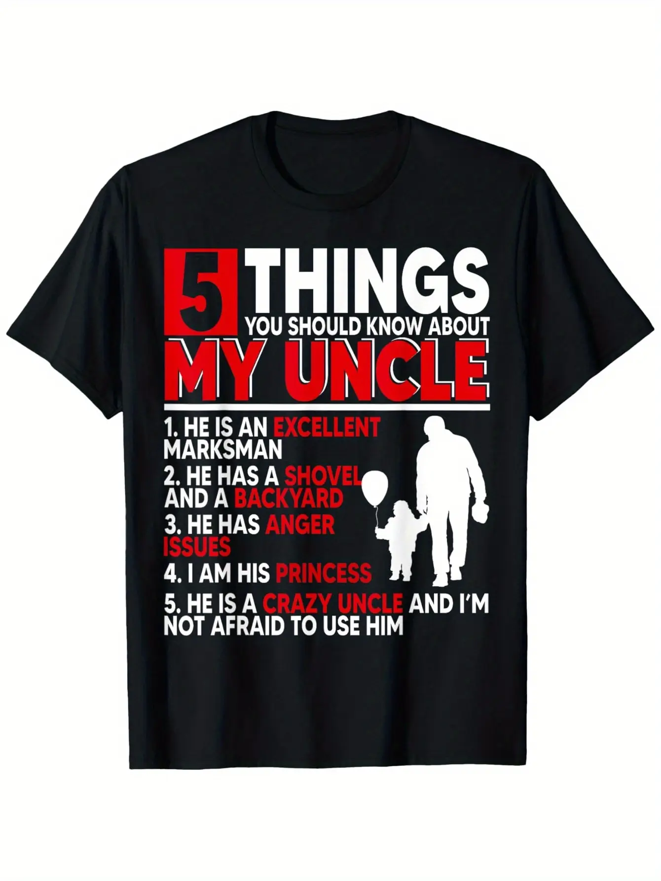 5 Things You Should Know About My Uncle Happy Father's Day T-Shirt Suitable for unisex personality casual round neck outdoor short-sleeved t-shirt Men's summer clothes mens T shirt slightly elastic  cotton S-XXXL