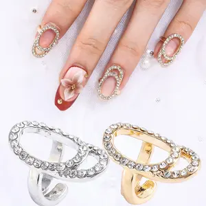 Adjustable Nail Ring for Acrylic Nails, & Silver Color, Non-Fading Metal Material, Women's Nail Art Accessories