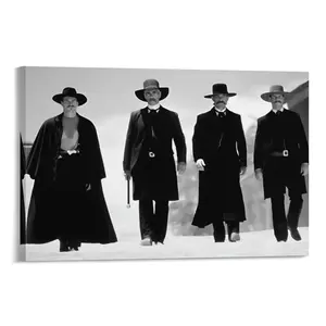 Vintage Tombstone Movie Poster, Wyatt Earp, Doc Holliday & Earp Brothers Walking Scene, Classic Western Wall Art, Aesthetic Print  Bedroom and dormitory decorations made of environmentally friendly materials,  colors and illustrated posters