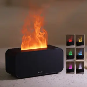 1-Pack USB Powered Flame Mini Aromatherapy Humidifier with Night Light - Essential Oil Diffuser with Seven Color Changing LED Night Light - Timer Design, Perfect for Home Bedroom and Office, Christmas Gift