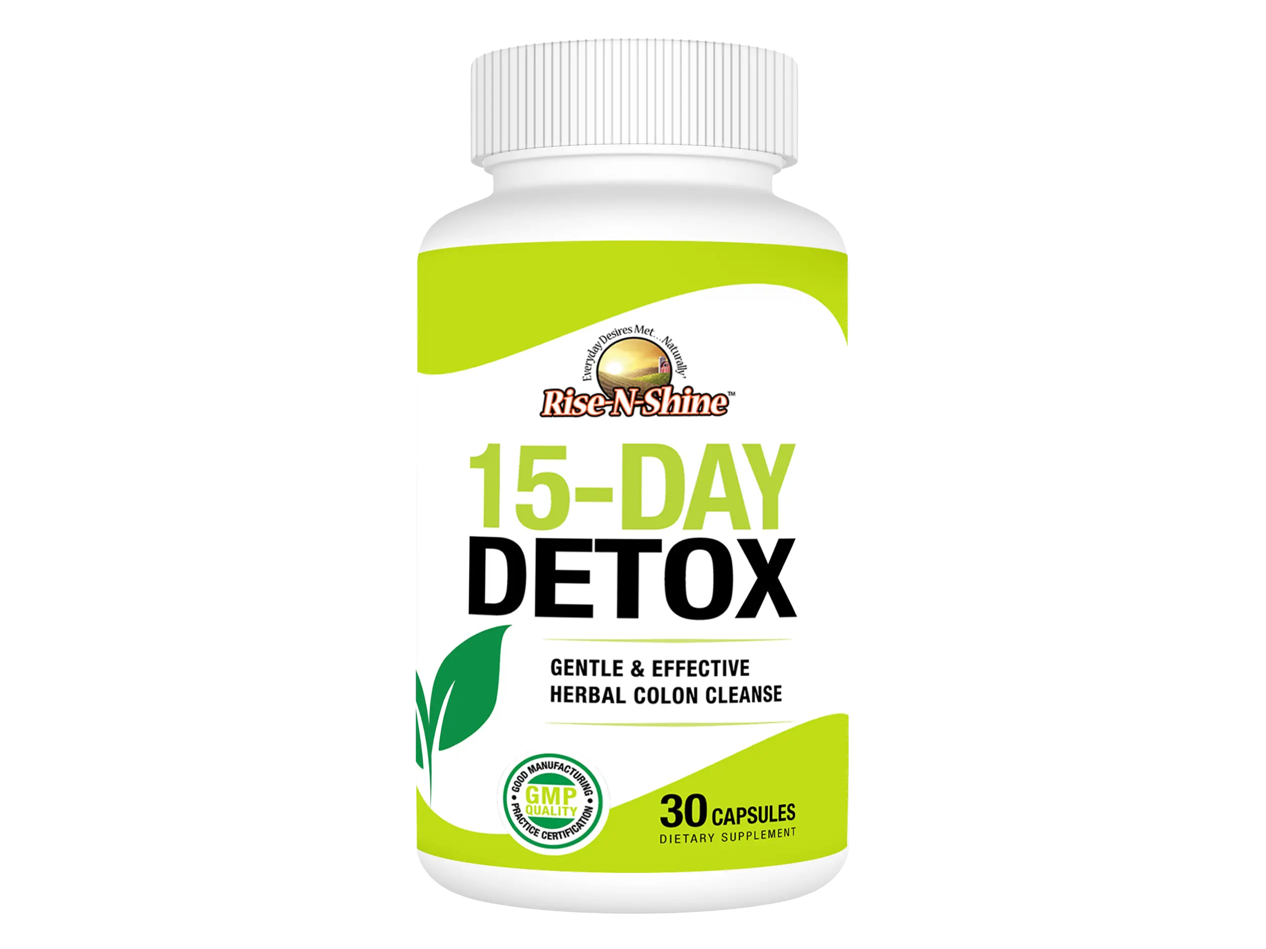 Rise-N-Shine 15-Day Detox Cleanse - Gentle, Effective Natural Herbal Colon Dietary Supplement with Senna, Cascara Sagrada, Fiber for Digestive Health & Healthcare Support