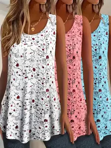 Women's Plus Size Printed Top Set, Casual Comfort Sleepwear, Soft Casual Pajamas, Four Seasons Wearable, Breathable Home Clothing for Outdoors