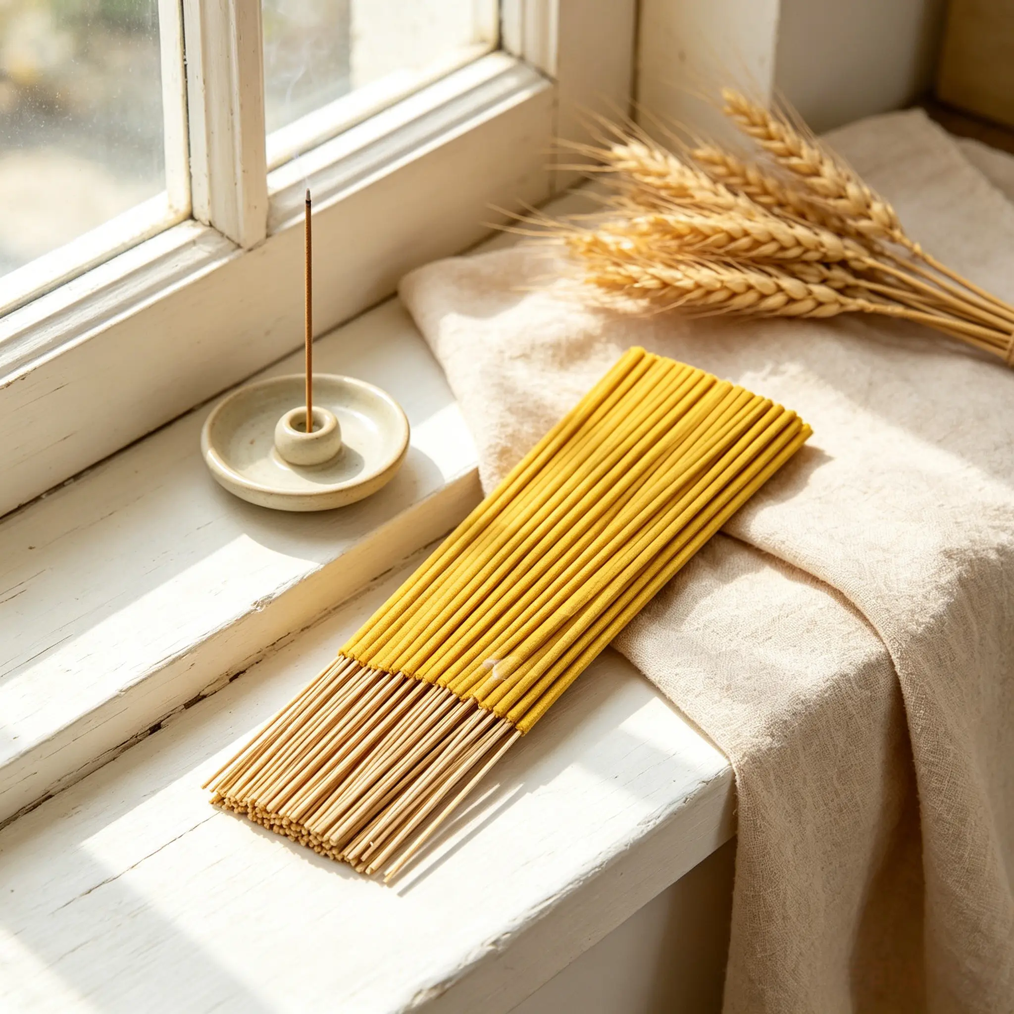 220 Count Jasmine Blended Scent Incense Sticks Including 1 Golden Leaf, Natural Essential Oil Infused Formula, Steady Long Lasting Burn, Sturdy For Altar Worship, Perfect For Meditation, Yoga And Different Festivals
