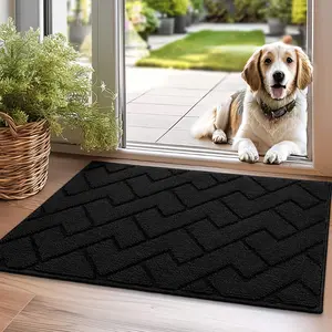 hicorfe Indoor Doormat,Front Back Door Mat Rubber Backing Non Slip Door Mats Absorbent Resist Dirt Entrance Doormat Inside Floor Mats for Entryway Washable Low-Profile