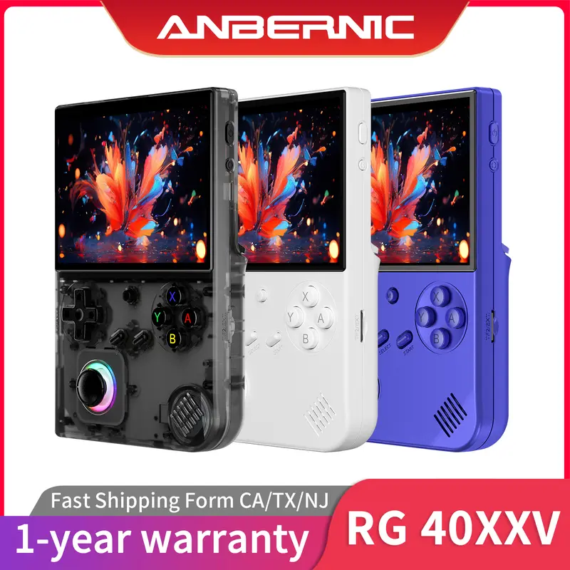 ANBERNIC RG 40XXV Retro Plastic Handheld Gaming Video Game Console - 4.0 in HD Display, Linux System, 64G Built-in TF Card, HDMI TV Output, 5G WiFi, Bluetooth 4.2, Batteries Built-in Cells, Rechargeable Portable Console