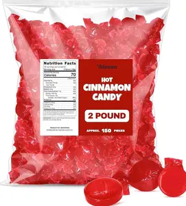 Cinnamon Hard Candy Discs 2 lbs Bulk Pack Christmas Candies - Approx. 150 Individually Wrapped Spicy Cinnamon Flavored Hard Candies for Parties, Offices & Treats