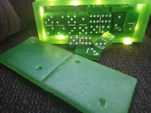 Custom Resin Domino Set - Handcrafted 2x1 Double Six Set Dominos with Exclusive Collectors Box Made to Order with Your Design