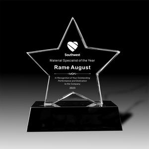 Personalized award,stard shape award, Recognition Trophy ,Achievement , Glass Honor ,Prize , Crystal clear , Excellence ,Commendation，Personalized Award, Custommized award, Custom trophy,Star shape award, trophy Olympic Style