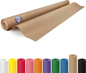 Brown Paper Roll 48" x 1200" (100 feet) - USA-Made Kraft Paper 50lb Thickness - Wrapping Paper for Packing, Moving, Shipping & Crafts/Arts - 100% Recyclable Natural Craft Paper Roll by IDL Packaging