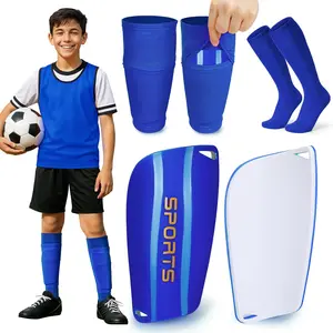 Soccer Shin Guards with Shin Sleeves and Soccer Socks, Football Shin Pads Set for Kids Youth and Adult