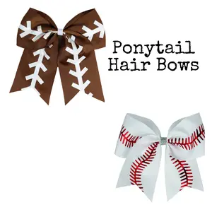 Sports Hair Bows (Football & Baseball)