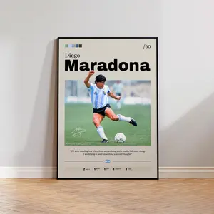 Maradona Poster Art Print, Diego Maradona Wall Decor, Soccer Legend Artwork, Football Icon Poster, Vintage Sports Print, Home Decor 45768 115