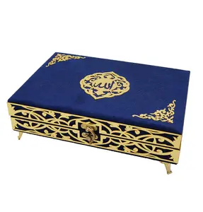 Holy Quran Keepsake Ikra Gift Set for Women - With Hijab & Tasbih - Navy Blue