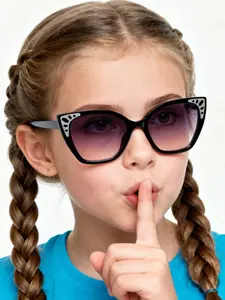 Sweet Cat Eye Frame Glasses, Cute Casual Party Trendy Fashion Eyewear for Kids 4-8 Years, Lightweight Durable Daily Wear
