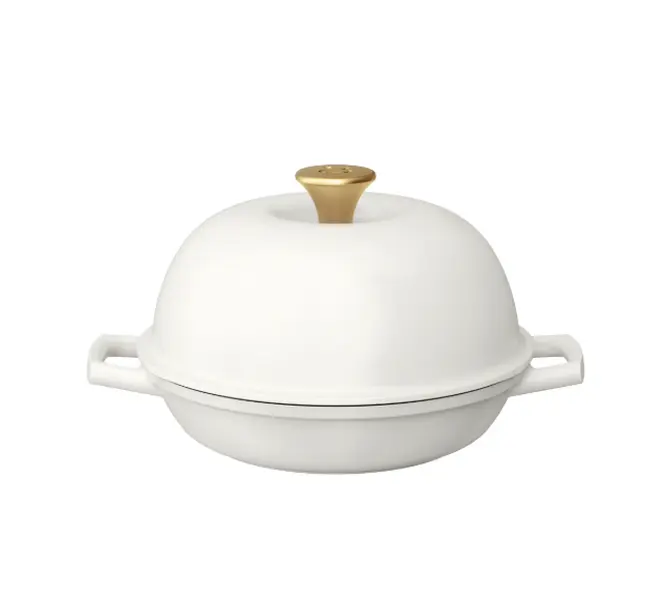 Beautiful Enameled Cast Iron Bread Oven, 10 inch, White Icing by Drew Barrymore