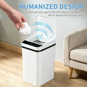 Touchless Motion Sensor Smart Garbage Can,Small Motion Sensor Smart Trash Can, Slim Waterproof Trash Bin for Bedroom, Bathroom, Office, Living Room