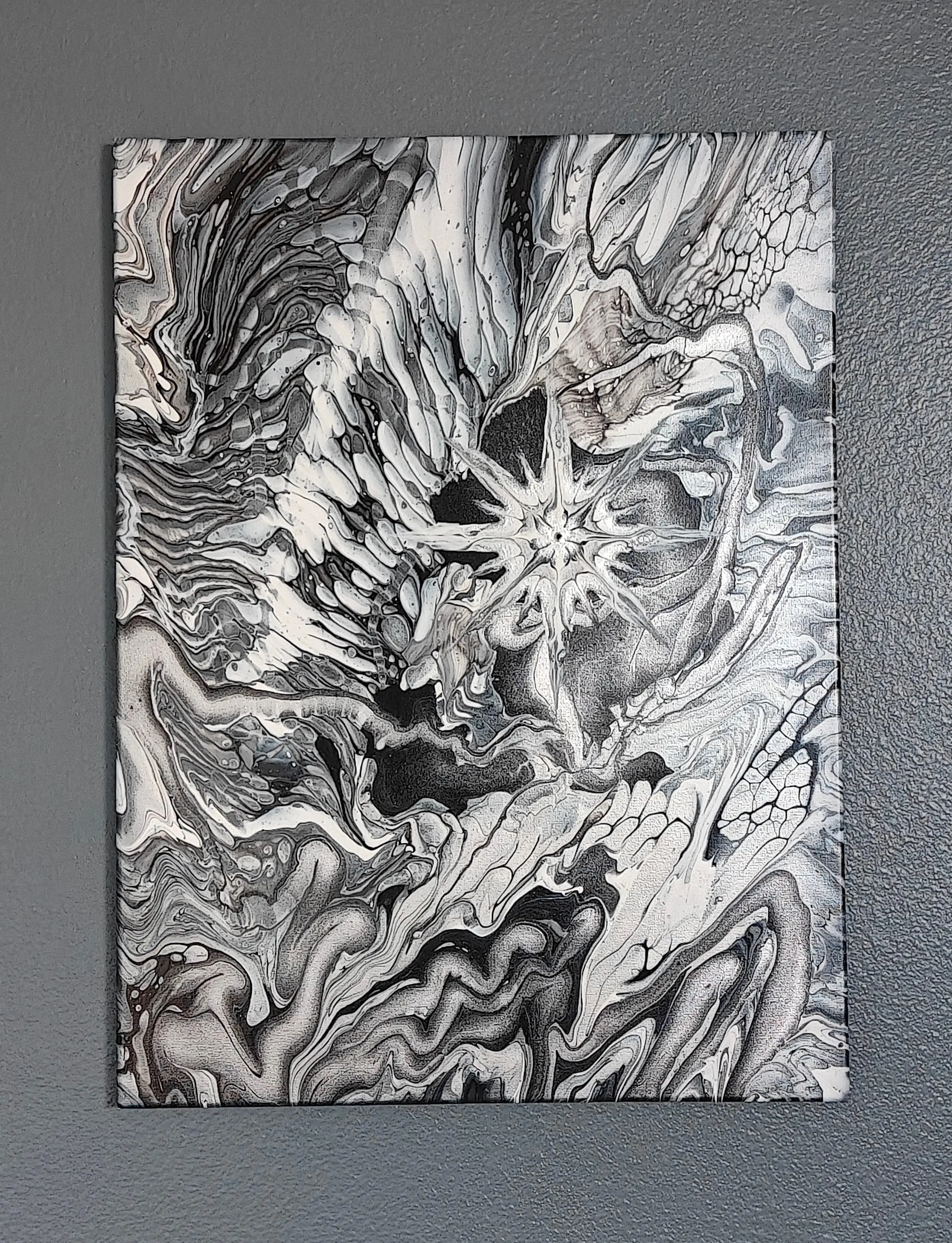 "Absence" Abstract, Acrylic-pour, Liquid Art, acrylic on a 18x24 stretched canvas.