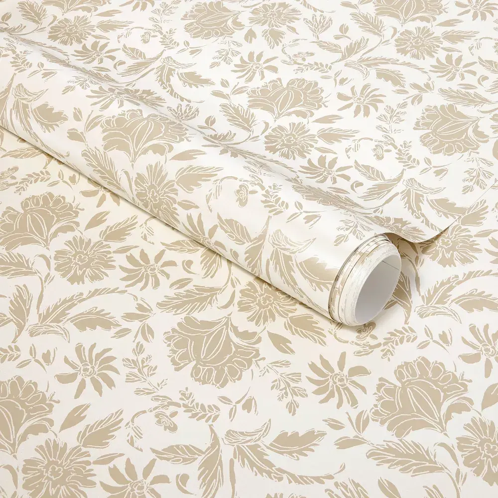 Floral Striped Wallpaper Pearl - Threshold designed with Studio McGee: Pearlescent Removable Self-Adhesive Botanical Decor