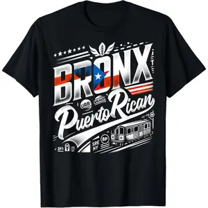 Bronx Puerto Rican Pride Cartoon Print Cotton T shirt for Men