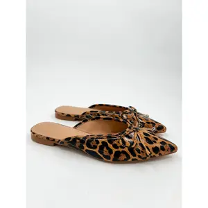 Let's Go Wild Faux Leather Leopard Mules