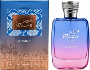 RASASI Hawas London for Men and Women Eau de Parfum Spray 3.4 Oz Perfume Cologne Fragrance Amber Rose Spicy Woody