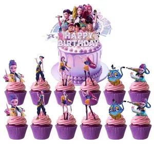 25 Pcs Kpop Demon Hunters Cake Toppers&Kpop Demon Hunter Cupcake Decorations for KPop Demon Hunters Birthday Party Decorations