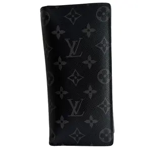 Pre-owned Louis Vuitton Canvas Small Leather Goods Monogram Eclipse Brazza Wallet 292