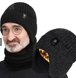 Men's Thick Wool Knit Hat with Earflaps, Perfect Father's Day Gift, Warm Winter Headwear, Comfortable and Stylish Design