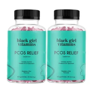 2-Pack Black Girl Vitamins PCOS Relief – Cycle Support for Women - 120 Gummies Daily Wellness Support Supplement