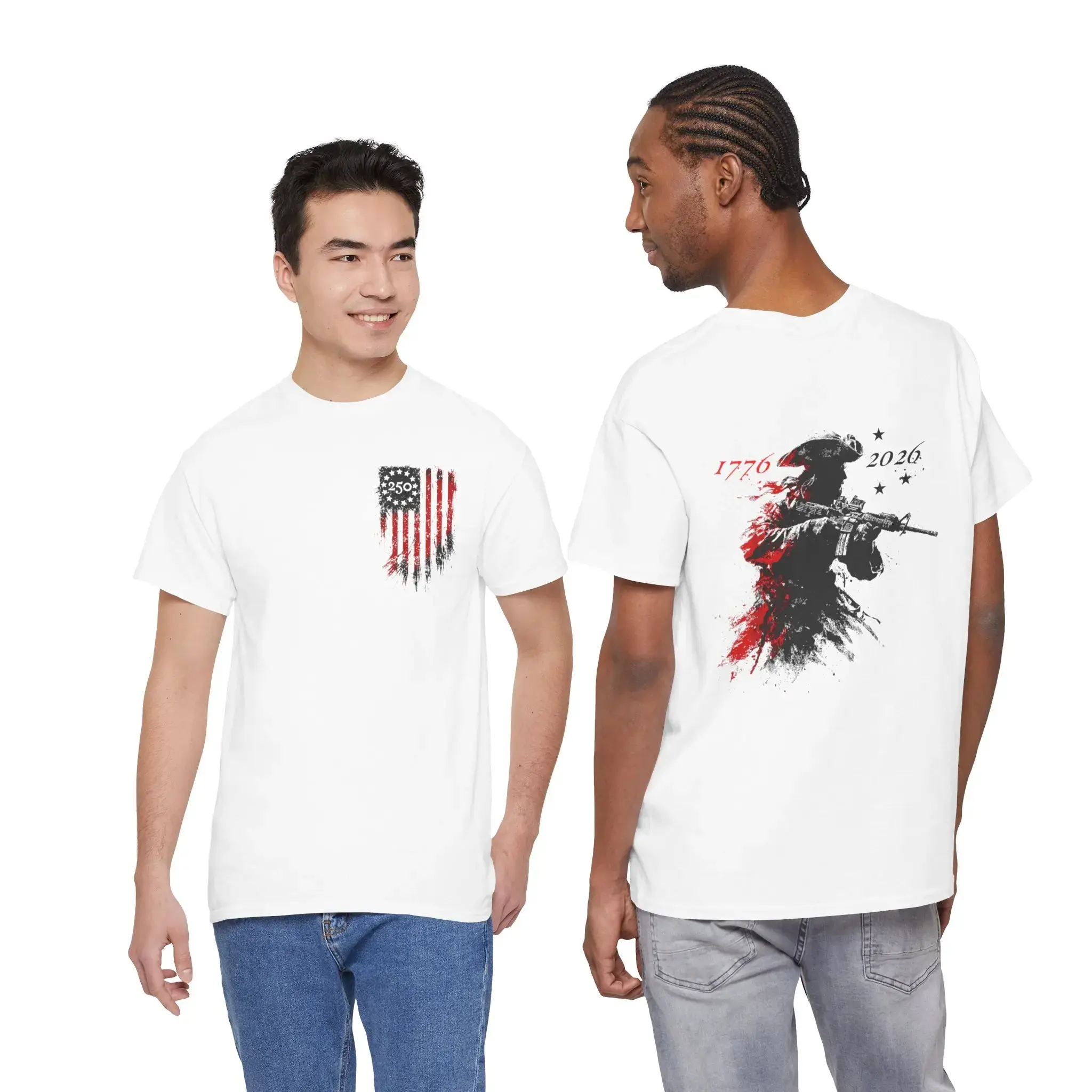 250th Anniversary Distressed American Flag T-Shirt  Revolutionary Soldier Graphic  America 250 Patriotic T-Shirt,shop