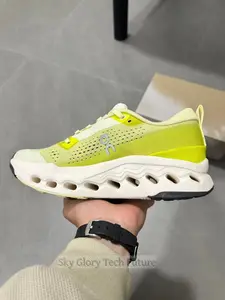 Vibrant Yellow Running Shoes - Breathable Mesh & Cloud Cushioning for Summer Adventures